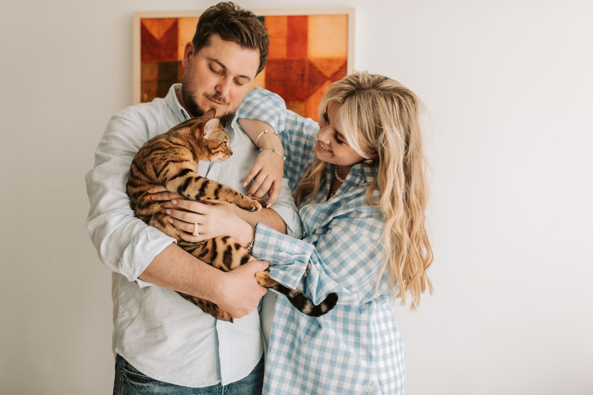 a couple adopting a pet