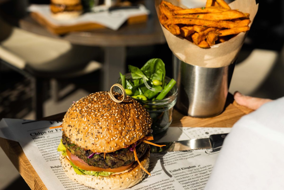 Café 302 vegan burger menu al maha arjaan rotana