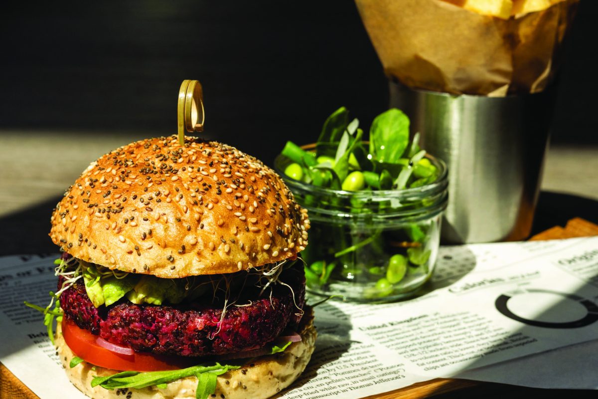Café 302 vegan burger menu al maha arjaan rotana