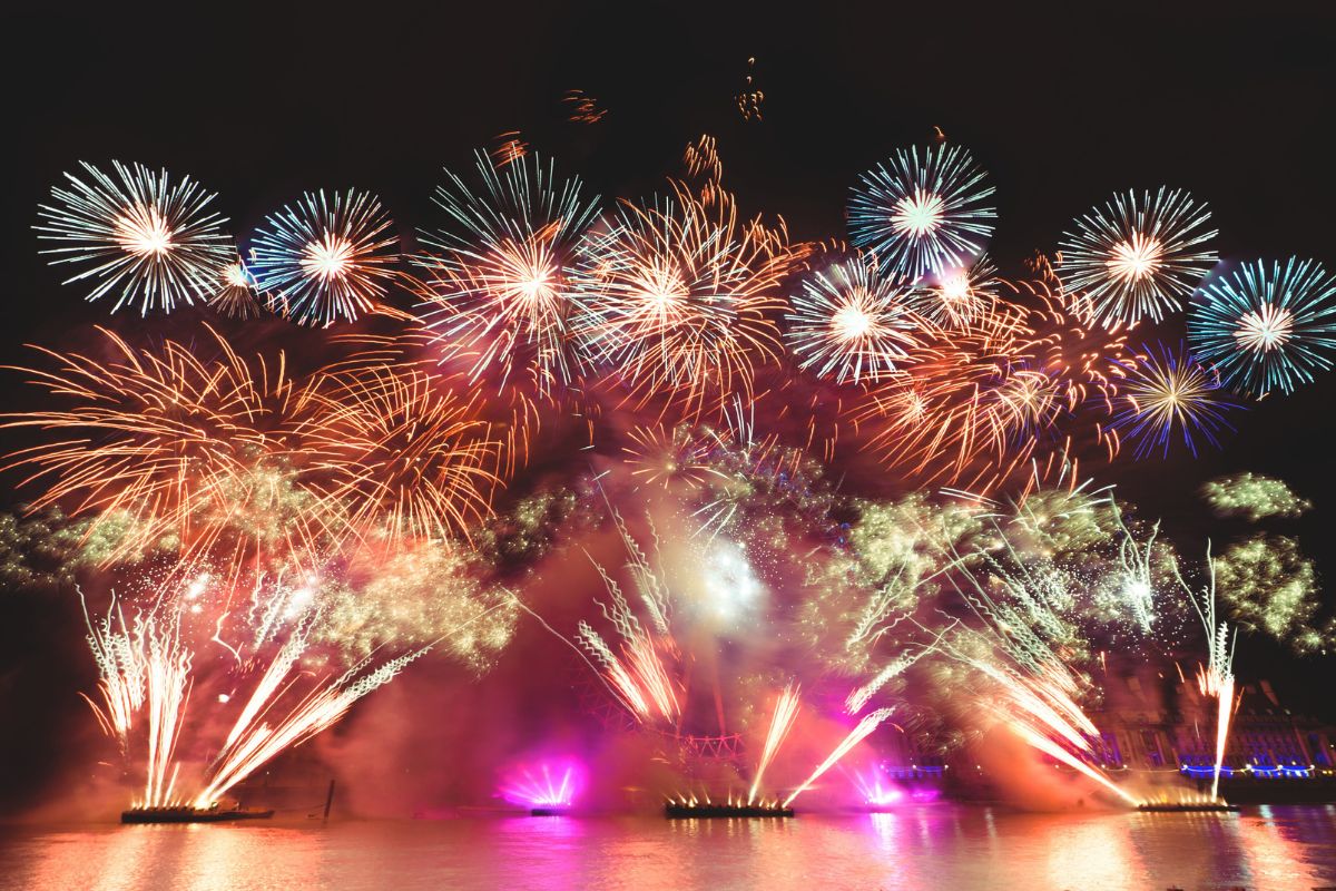 Vibrant and colourful fireworks in Abu Dhabi during Eid Al Adha 2024