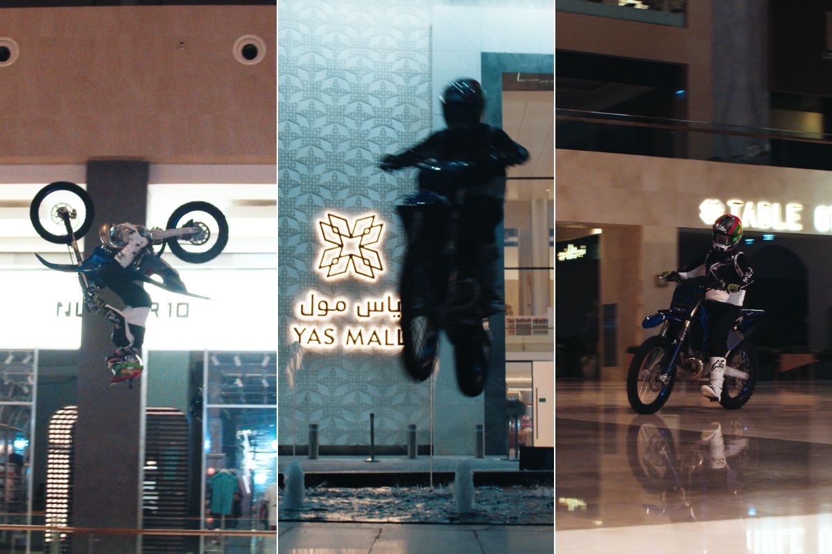 Freestyle motor cross stunt yas mall abu dhabi