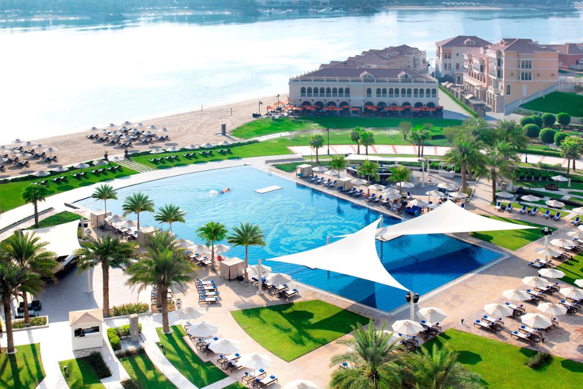 The Ritz-Carlton Abu Dhabi Grand Canal pool and beach view things to do during Eid al Adha 2024