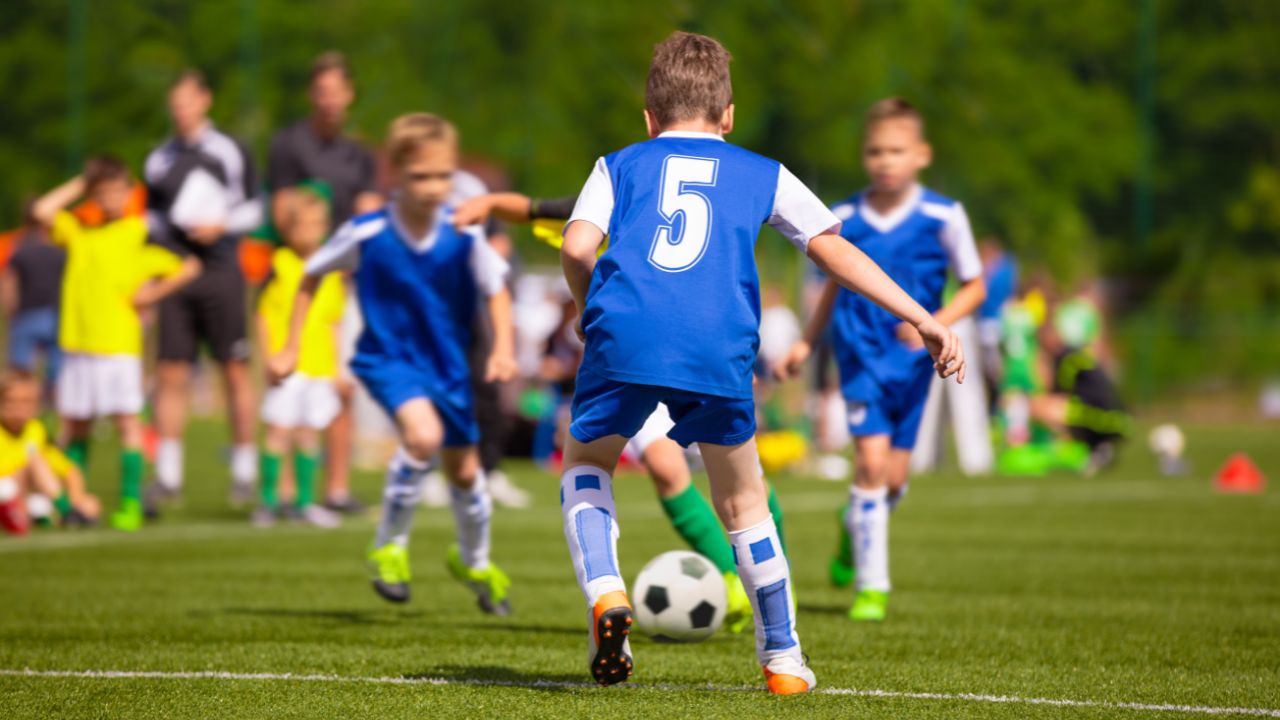 kids playing football