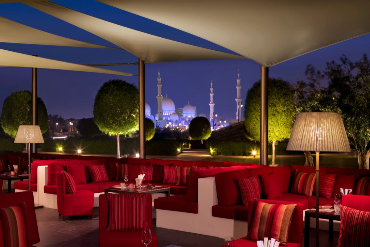 Li Jiang Lounge at the Ritz Carlton Abu Dhabi Grand Canal outdoor seating