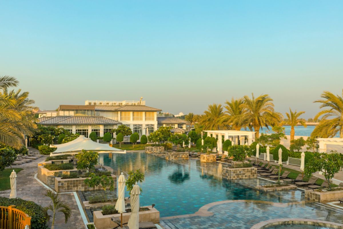 St. Regis Abu Dhabi bird's eye view of the pool, pool offers at The St. Regis Abu Dhabi