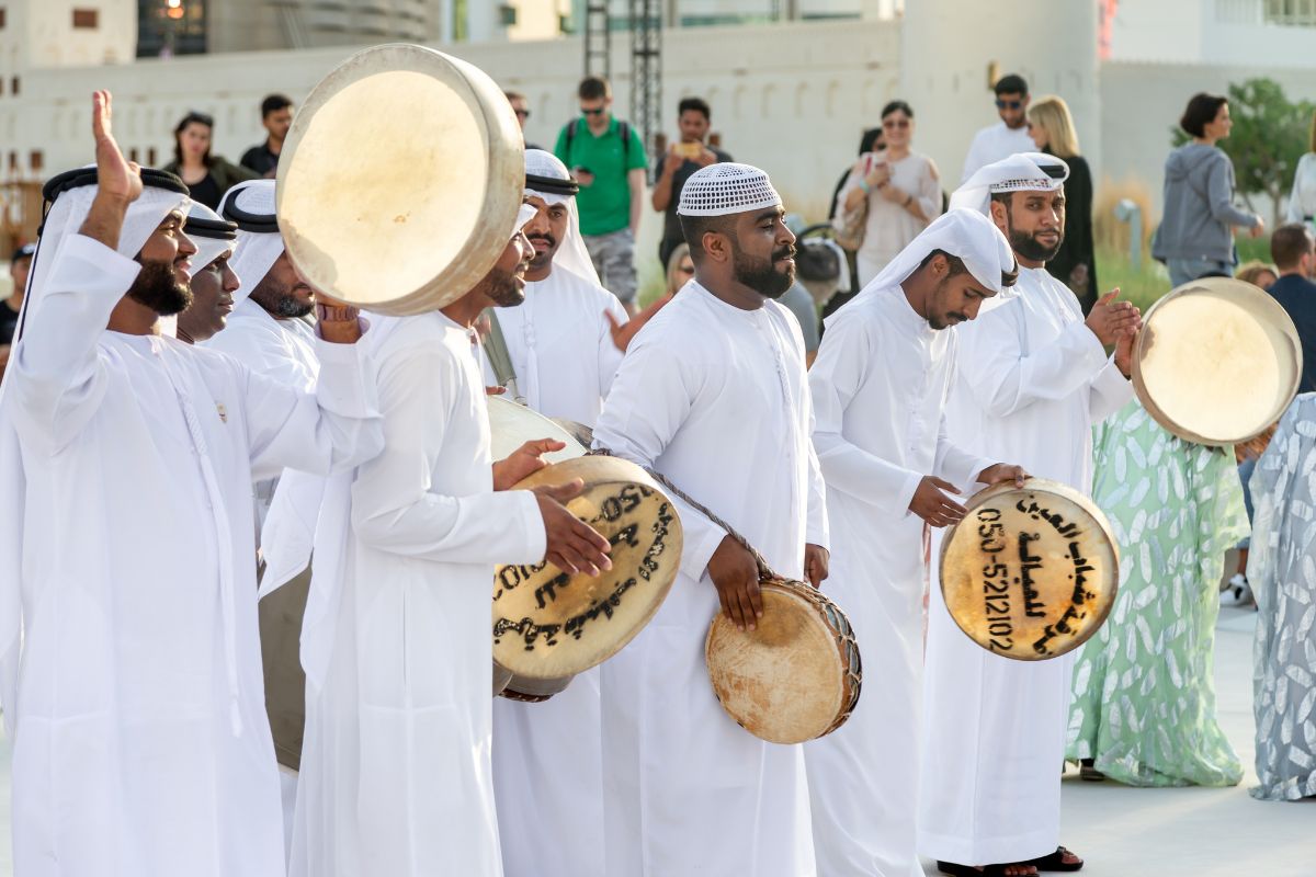 Arabian Days Festival celebration, with Emirati and their tambourines