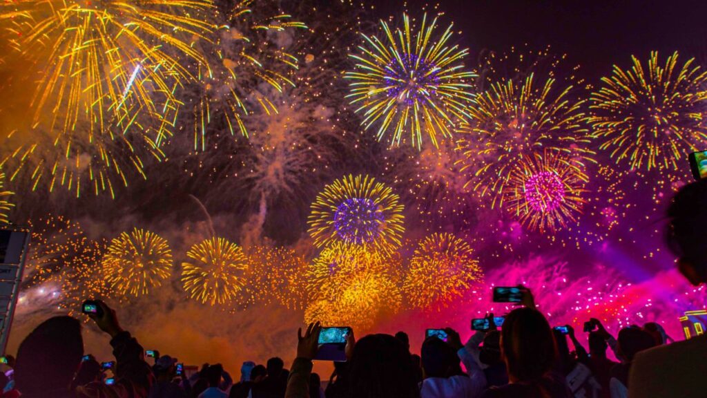 people watching fireworks
