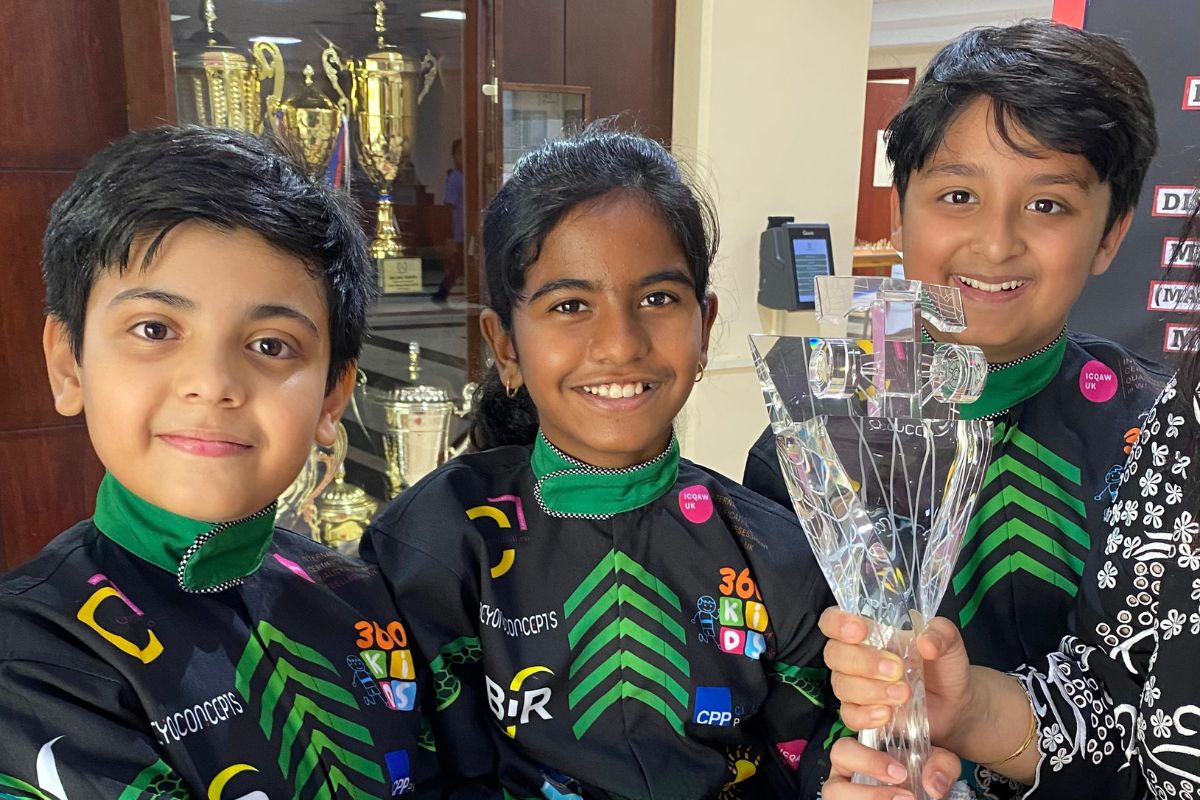 Team Veloci Raptors from Delhi Private School Sharjah winners of ADNOC Yas in Schools National finals this 2024