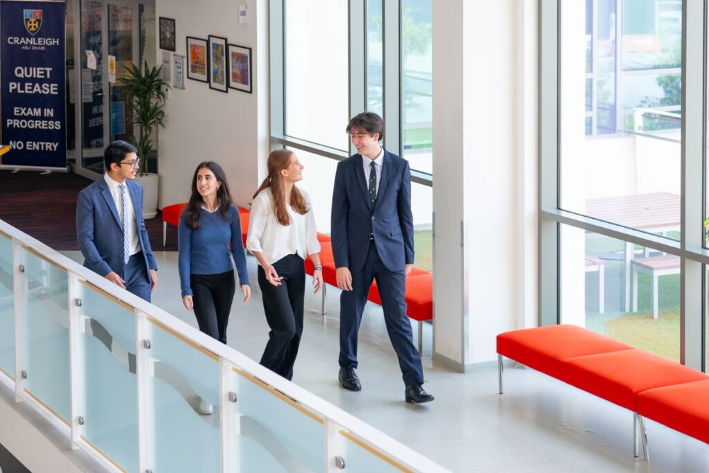 Cranleigh Abu Dhabi Senior School students walking through the corridors of Cranleigh