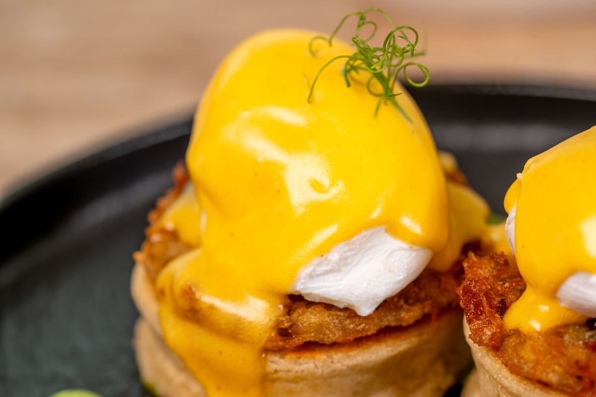 Eggs benedict with hollandaise sauce from James at Al Qana