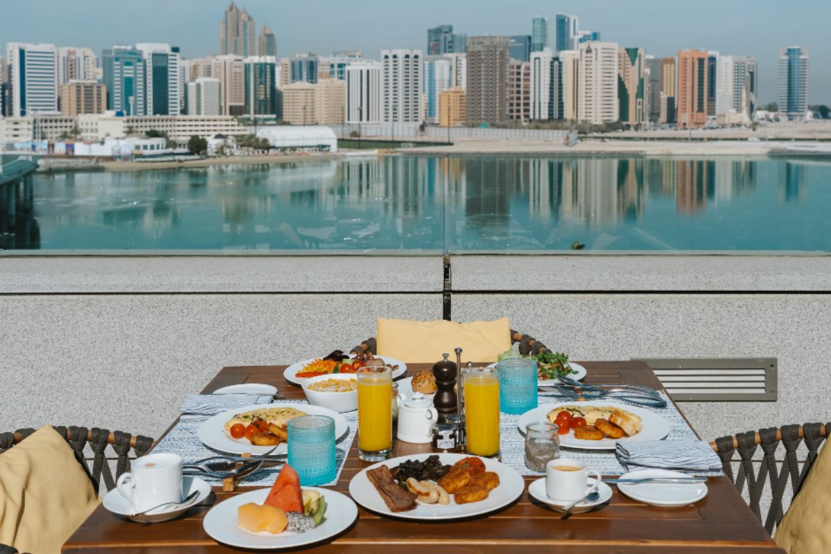 Rosewood's Aqua terrace breakfast offers in Abu Dhabi