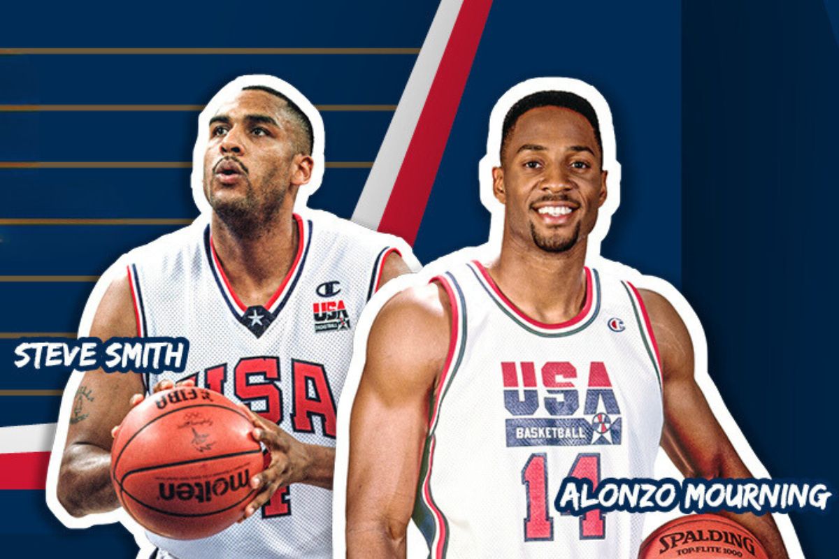 Steve Smith and Alonzo Mourning for USA All Stars Basketball Team playing at Etihad Arena Abu Dhabi