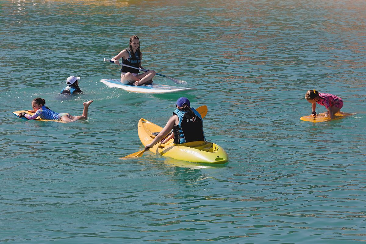 Kids go kayaking at The Club Abu Dhabi summer camp