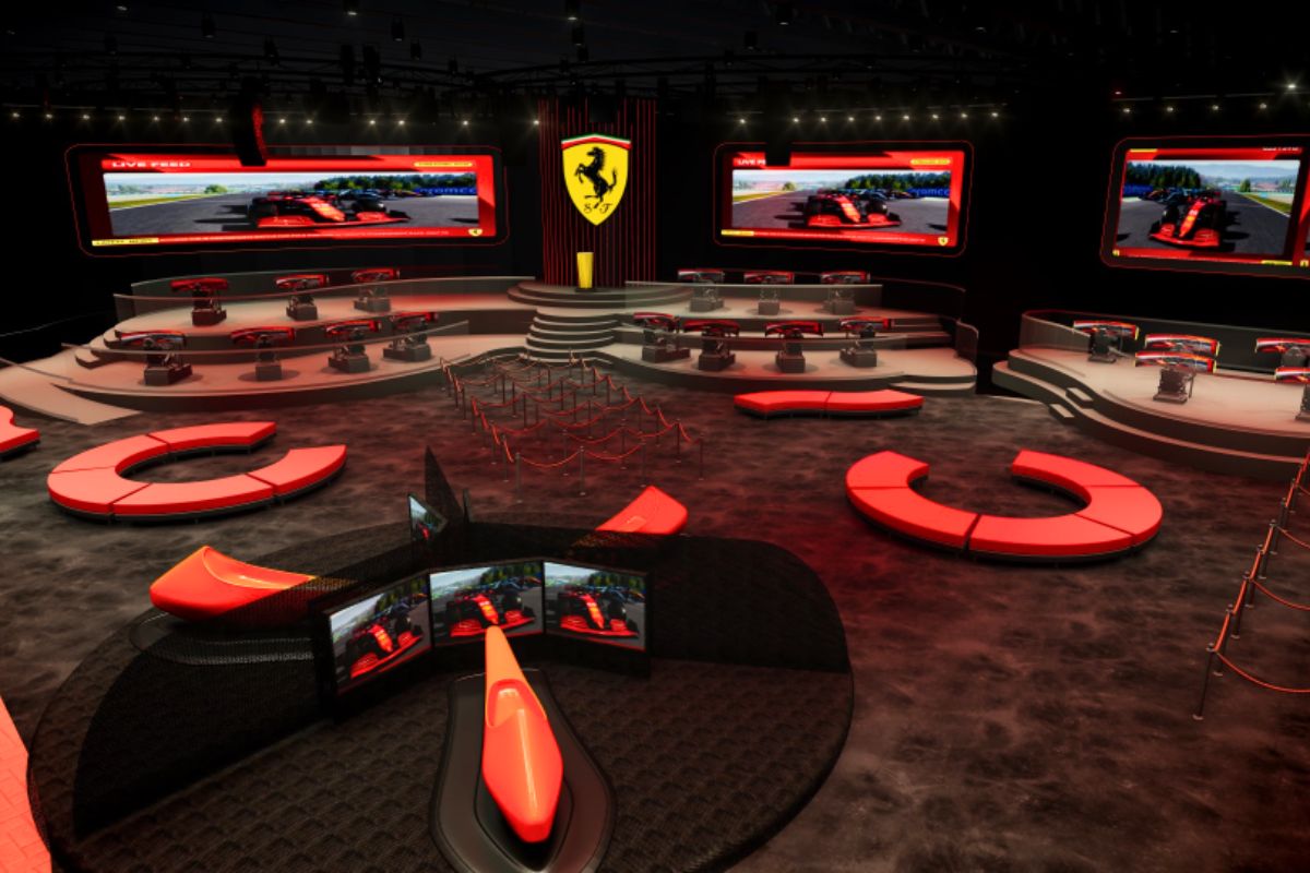 Ferrari Esports Arena interior at Ferrari World Abu Dhabi Yas Island