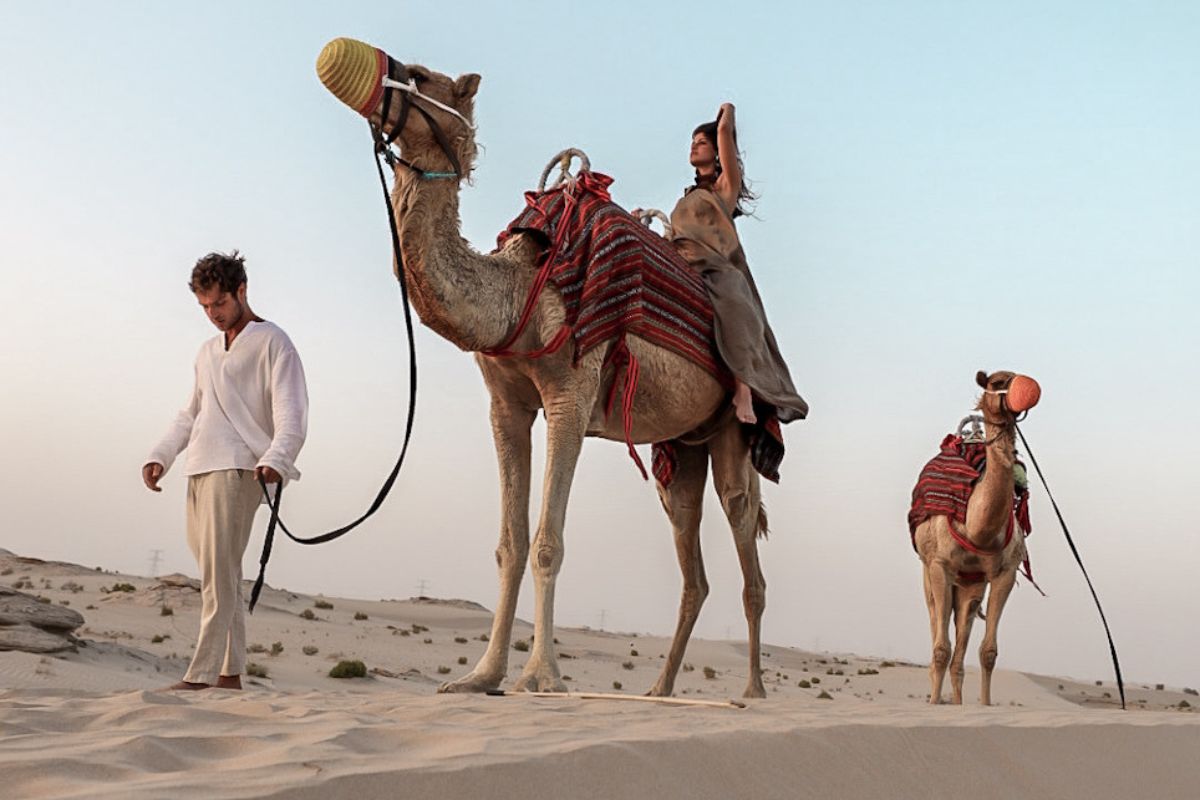 Camel ride at Al Wathba, a Luxury collection Desert Resort & Spa in Abu Dhabi