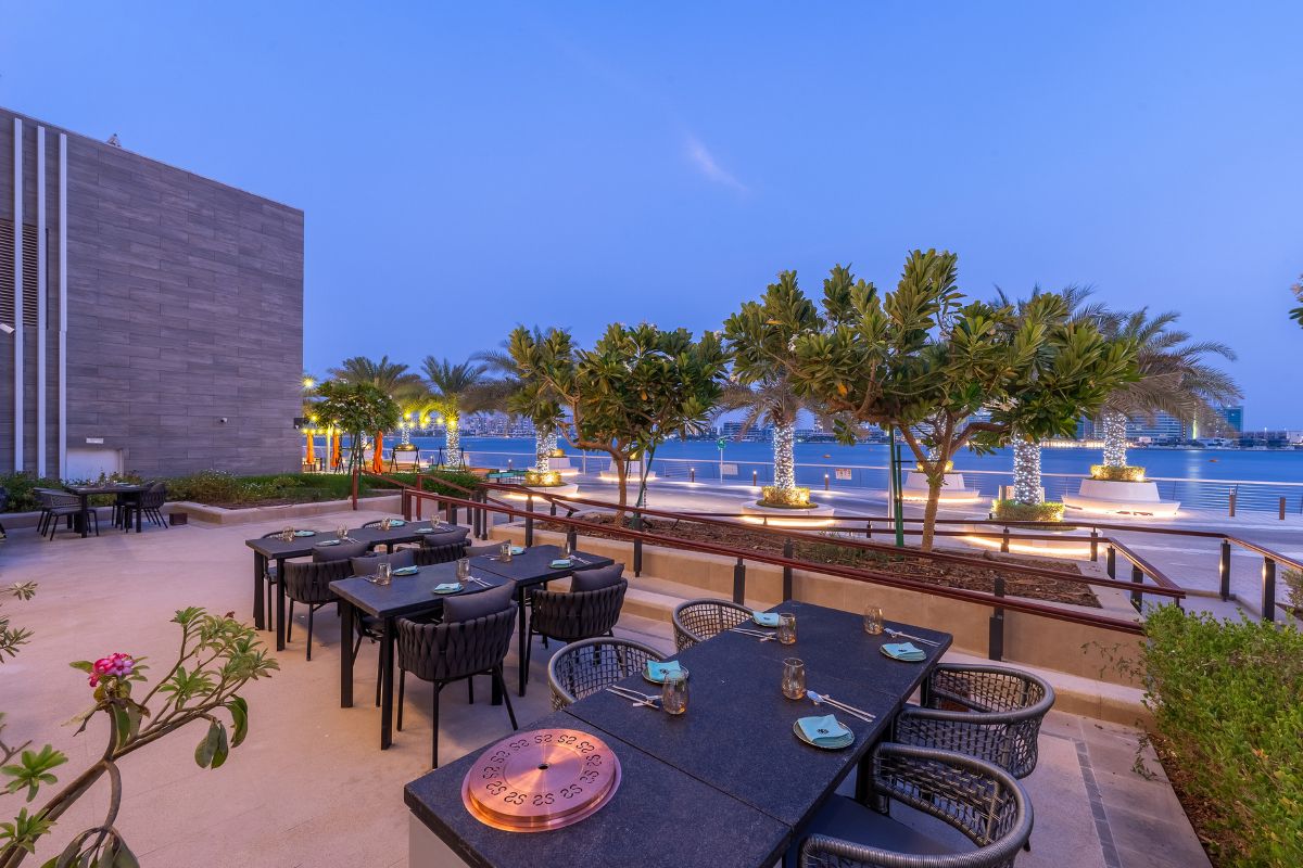 Nuri Grill and Bar Hilton Abu Dhabi Yas Island outdoor seating