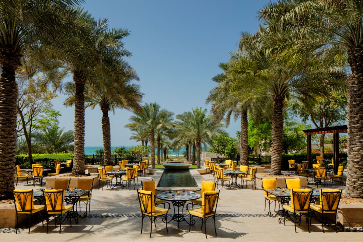 Olea outdoor terrace seating, The St. Regis Saadiyat Island Resort, Abu Dhabi