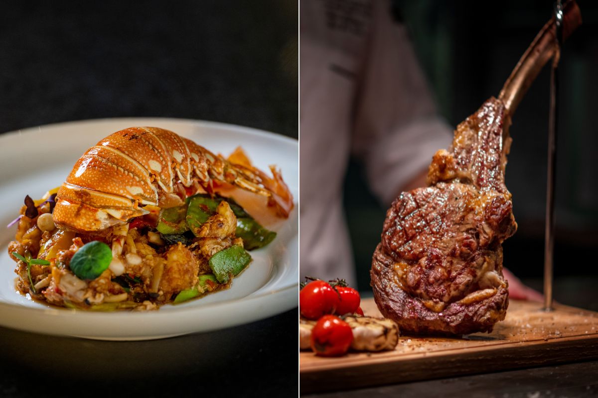 Lobster dish and steak at The Ritz-Carlton Abu Dhabi