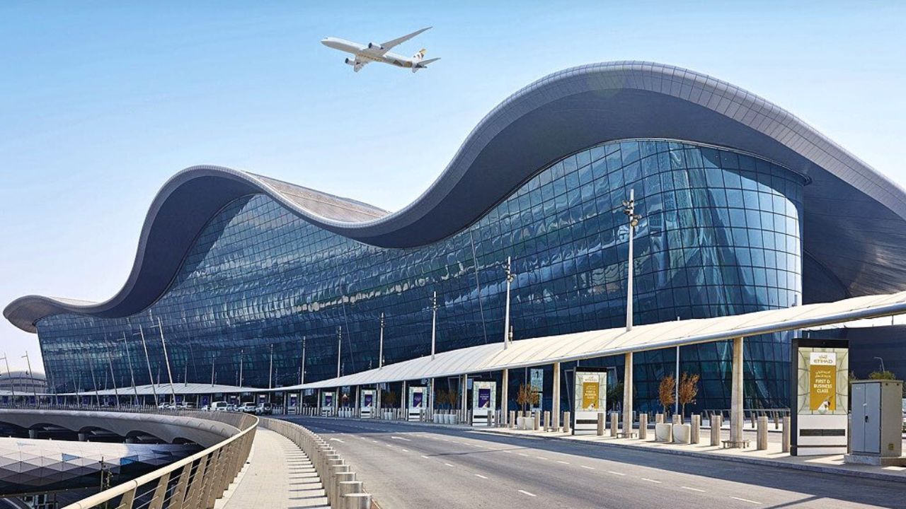 zayed international airport exterior airplane