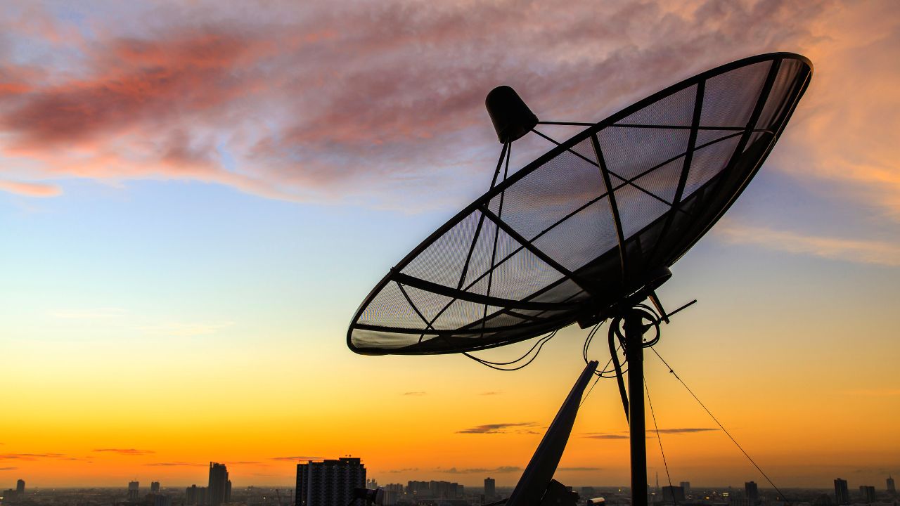 satellite dish satellite dish on top of roof top