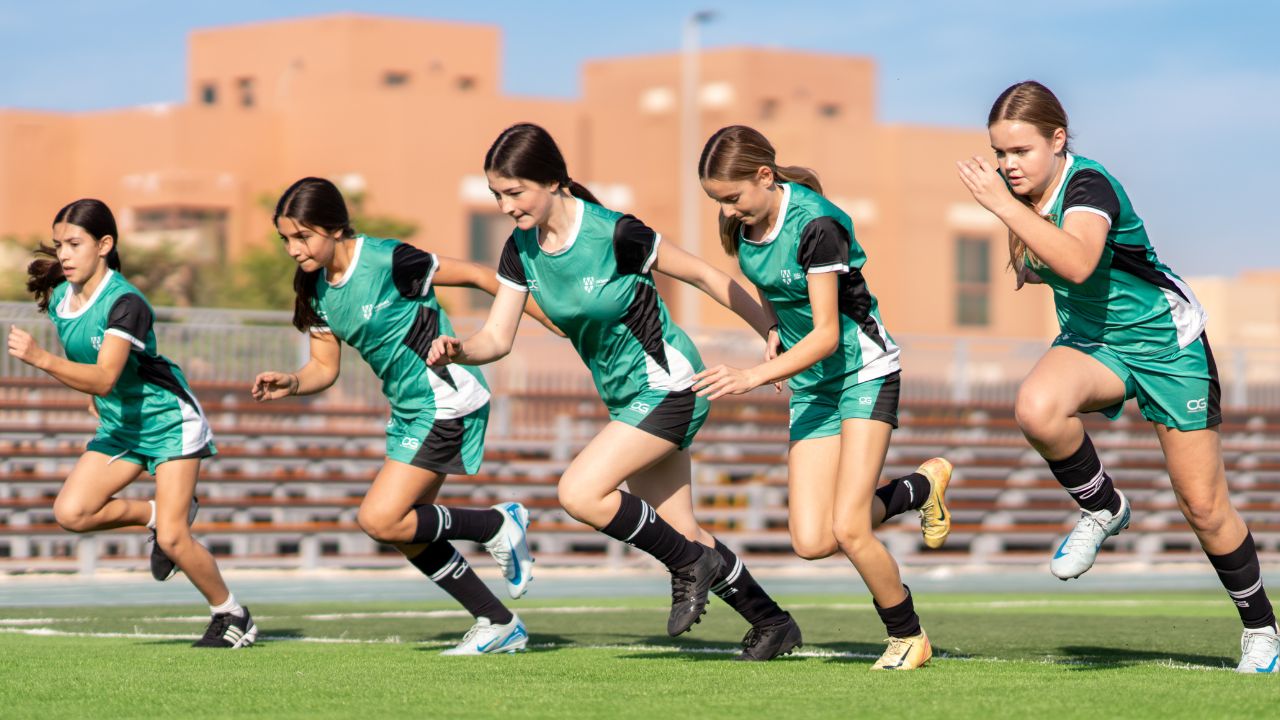 yasmina british academy students running sports
