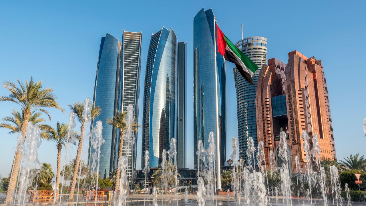 abu dhabi skyline morning time