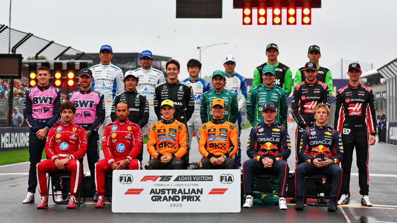 f1 drivers 2025 group shot