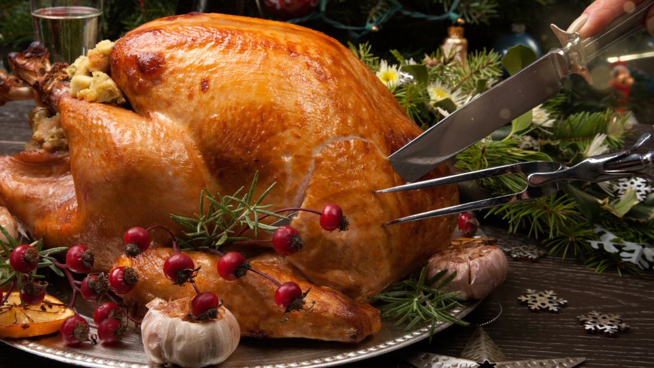 Carving knife and fork intercontinental turkey takeaway