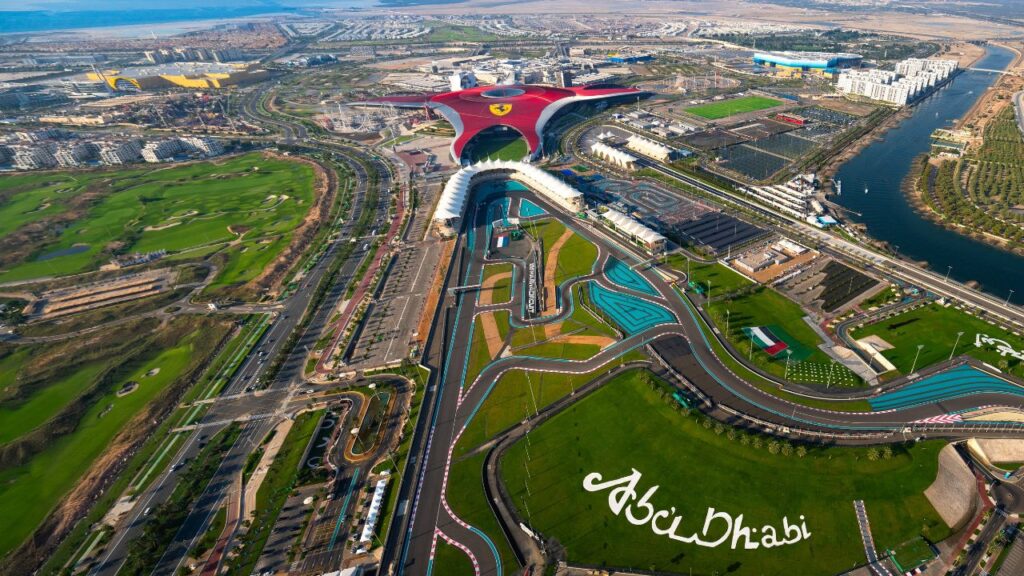 aerial view of yas island abu dhabi