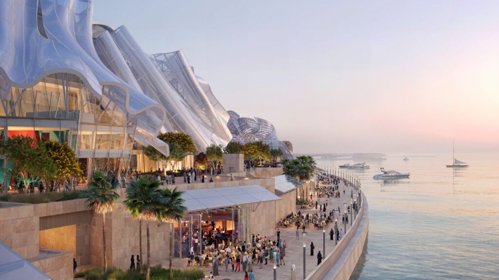 rendering of the new house of performing arts in saadiyat cultural district