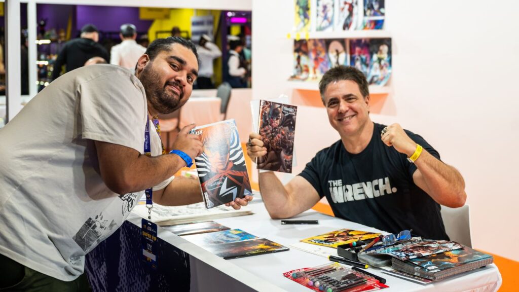Artist alley with a fan