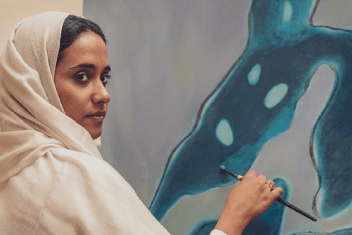 Alia painting at the Louvre