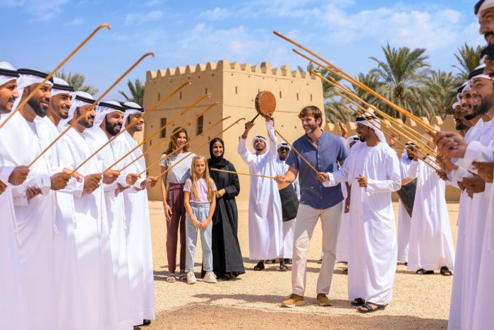 Connect with Nature at Al Ain Oasis, Experience Art at Qasr Al Watan, Fun rides at Ferrari World Abu Dhabi, Relax at Kai Beach, Traditional Experience at Qasr Al Hosn