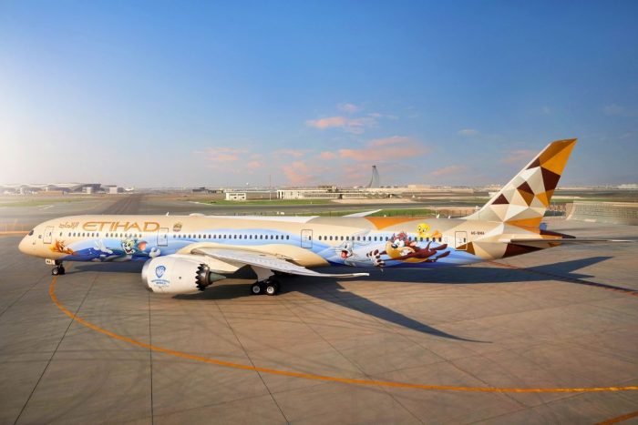 Etihad Airways plane team up Warner Bros