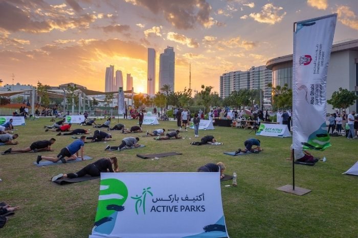 People excercising in parks in Abu Dhabi UAE Active Parks