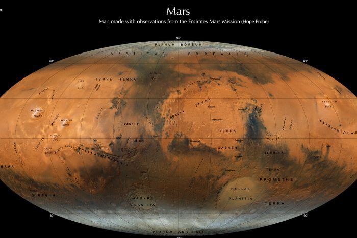 Red Planet Map Emirates Mars Mission Hope Probe by NYUAD