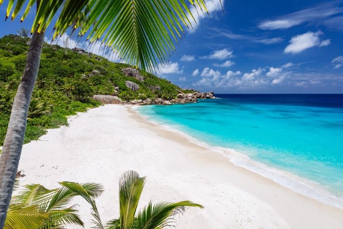 A beach image at seychelles