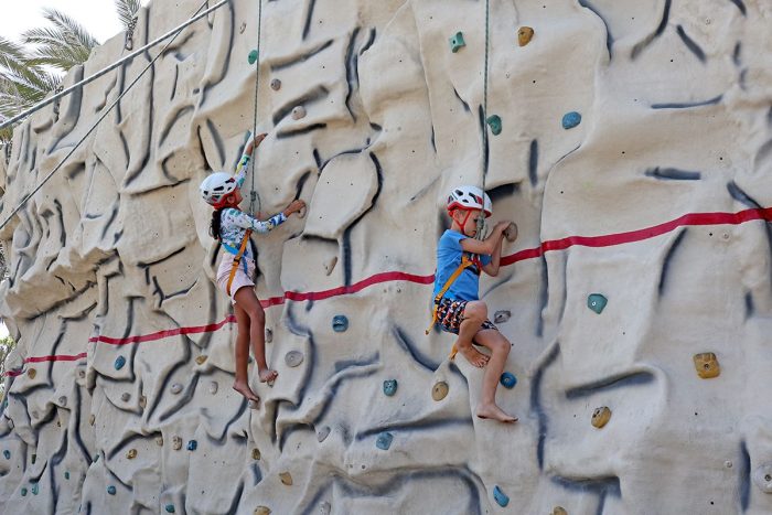 Rock climbing at The Club Abu Dhabi summer camp