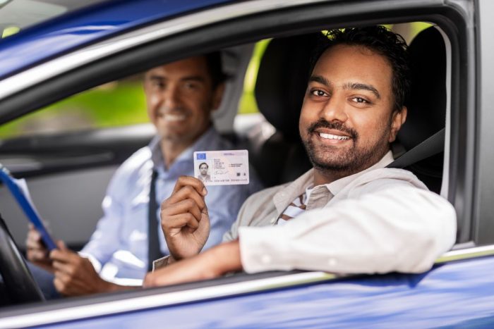 An expat obtaining his UAE license