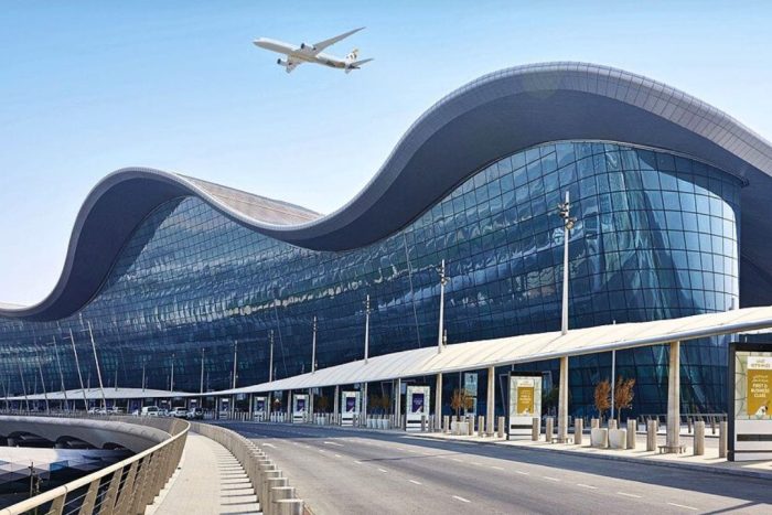 zayed international airport exterior airplane